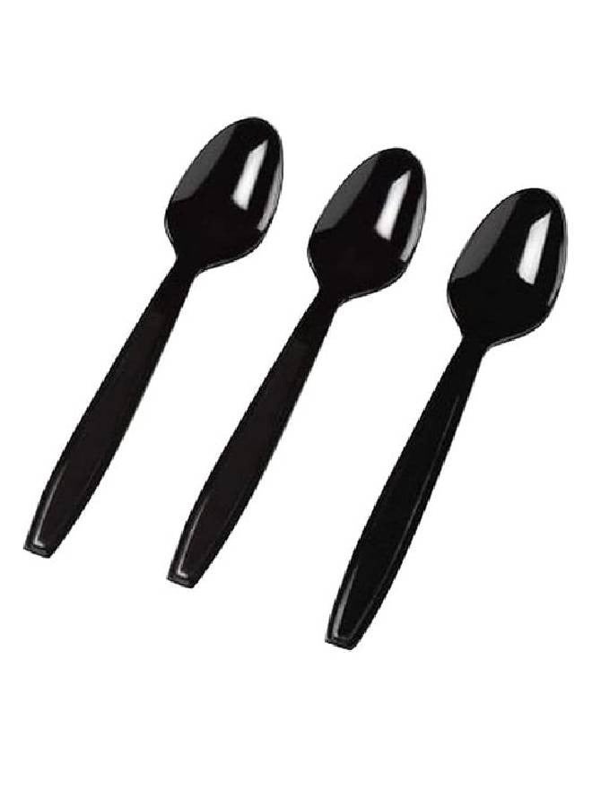 ملعقة بلاستيكية شديدة التحمل للاستعمال مرة واحدة، 50 قطعة - Image 2