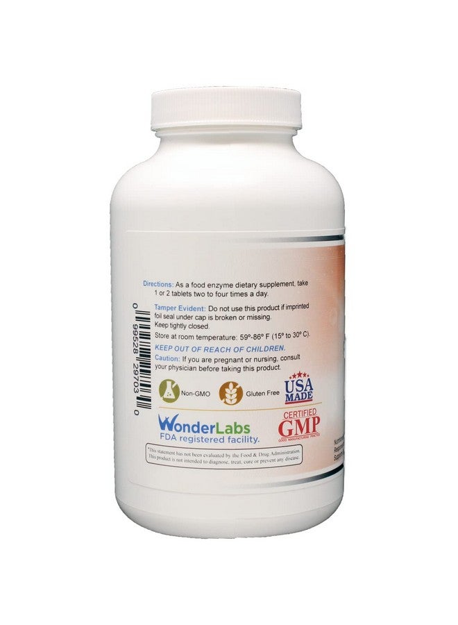 Wonder Laboratories Proteolytic Enzymes | Bromelain Papain Pancreatin Trypsin 550 mg Total with Standardized Amylase, Lipase, and Protease, 300 Tablets - Image 3