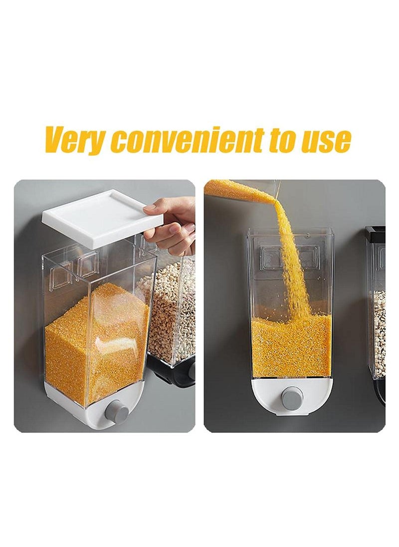 Kriya - kriya pack of 3 Push Button Storage Container with Wall Mounted Double Sided Tap Storage Tank Jarfor Pulses Beans Grain Nuts Oatmeal and Candy Storage Dispenser multi - Image 1