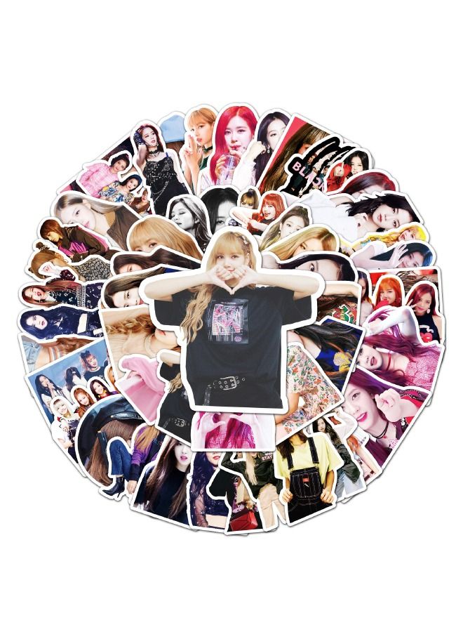 52-Piece Girl Group Members Premium Waterproof Vinyl Stickers Set  - Image 1