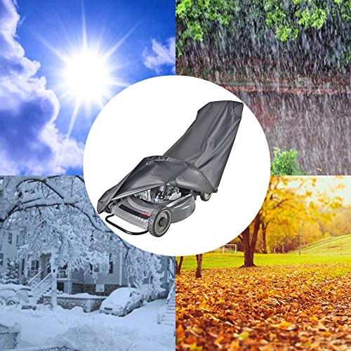 Amberr Lawn Mower Cover-Heavy Duty 600D Waterproof Push Mower Cover,Lawnmower Cover Waterproof Outdoor-Full Protection against Water,UV,Wind,Fit with Drawstring, Black 600D - Image 5