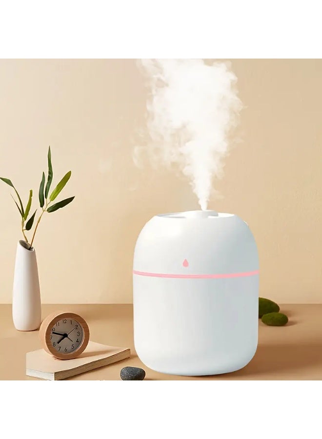 مرطب هواء محمول صغير يعمل بمنفذ USB مع ناشر للزيوت العطرية – سعة 220 مل، وضعان للضباب، تشغيل هادئ، ضوء LED ليلي، معطر هواء مدمج للسيارة أو غرفة النوم أو المكتب أو السفر، هدية مثالية لترطيب البشرة وتحسين المزاج - Image 1