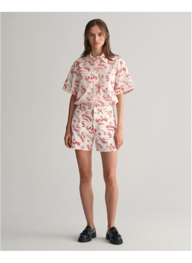 GANT - Gant Text Print Shorts - Image 1