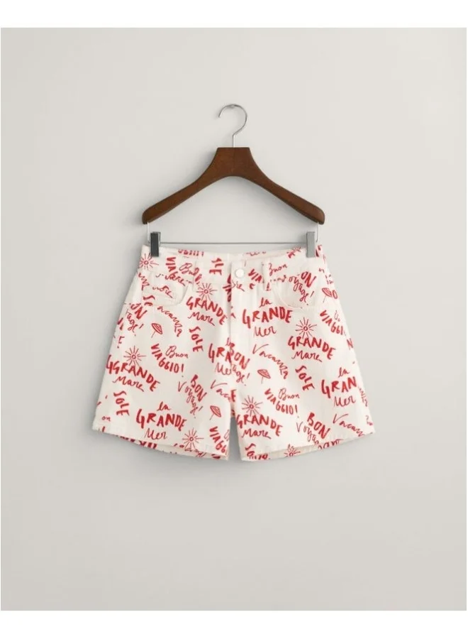 غانت Gant Text Print Shorts