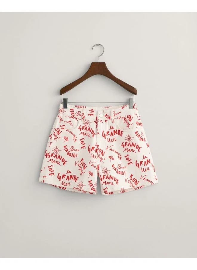 غانت Gant Text Print Shorts
