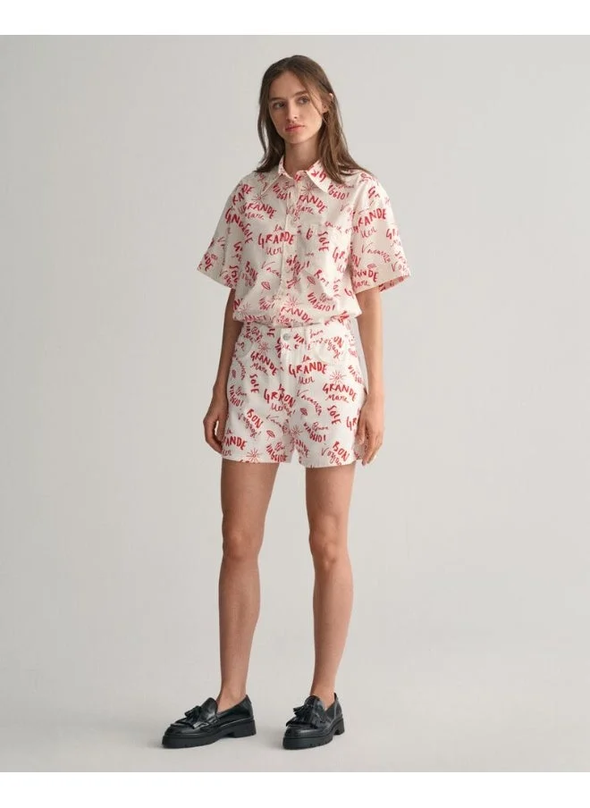غانت Gant Text Print Shorts