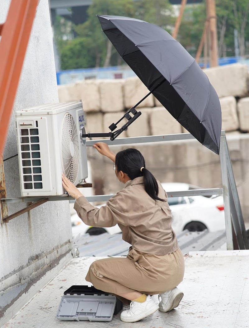 mucol مظلة HVAC مع قاعدة مغناطيسية، دوران ثنائي المحور 360 درجة، حامل مغناطيسي كبير الحجم وتعديل الارتفاع، ابق جافًا وباردًا للعمل في الهواء الطلق (52 بوصة، أسود) - Image 2