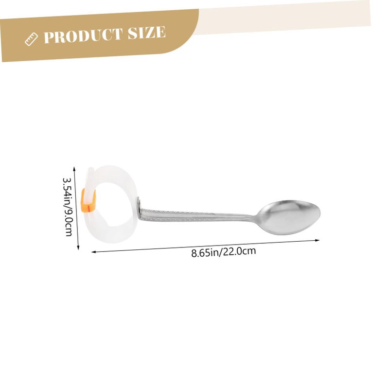 Silver Adaptive Fork And Spoon For Seniors Non Slip Handles Portable Eating Utensils - Image 2