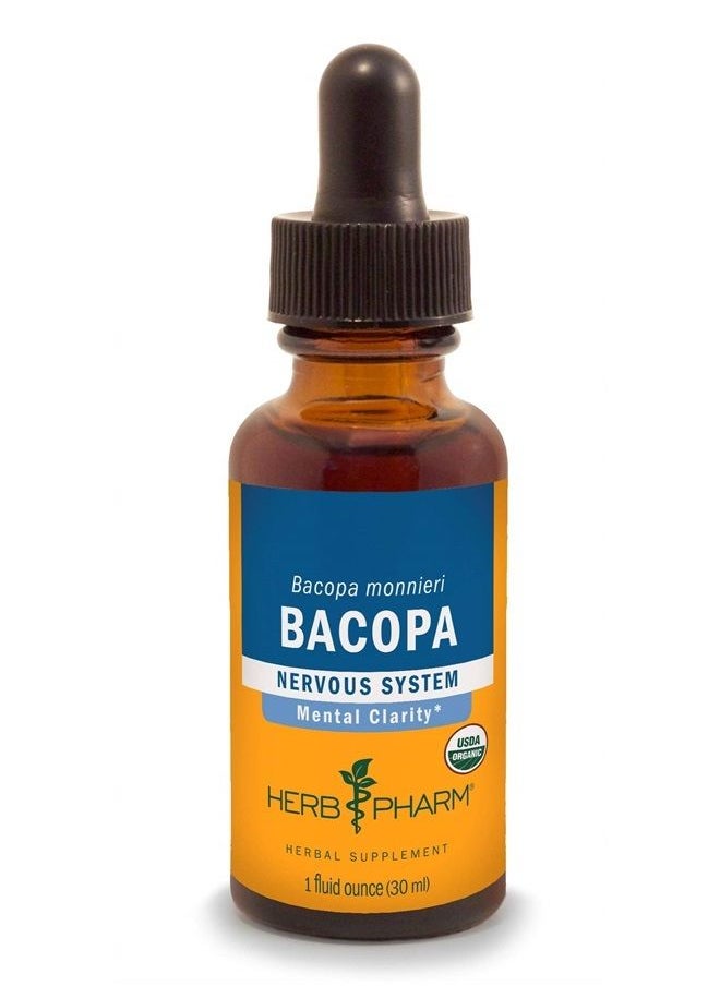 HERB PHARM Certified Organic Bacopa Liquid Extract for Brain Support - 1 Ounce (DBAC01)  - Image 1