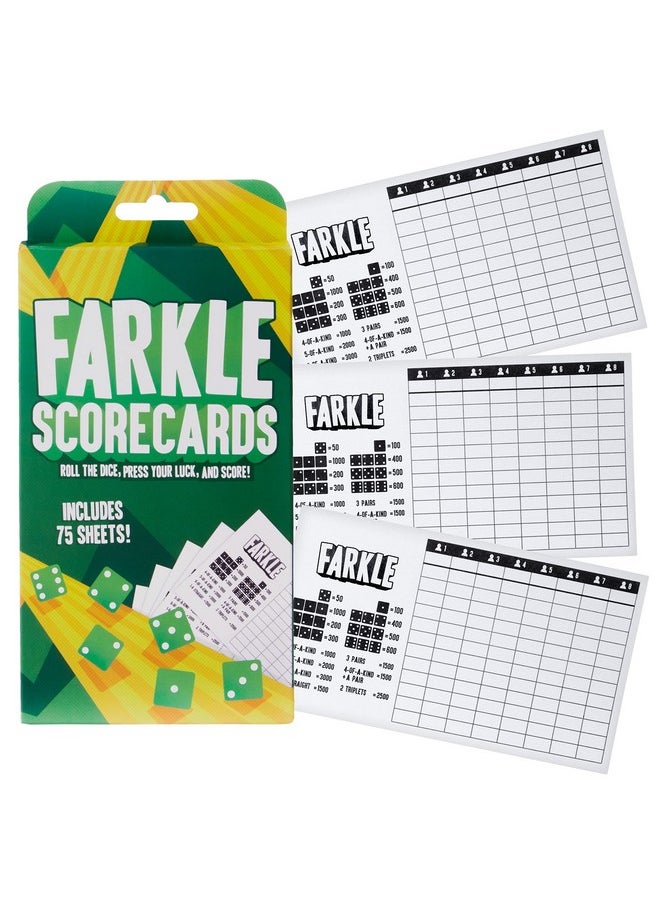 Brybelly - Farkle Scorecards - Set Of 75 Replacement Score Sheets For Farkle Dice Games For Up To 8 Players - Image 1