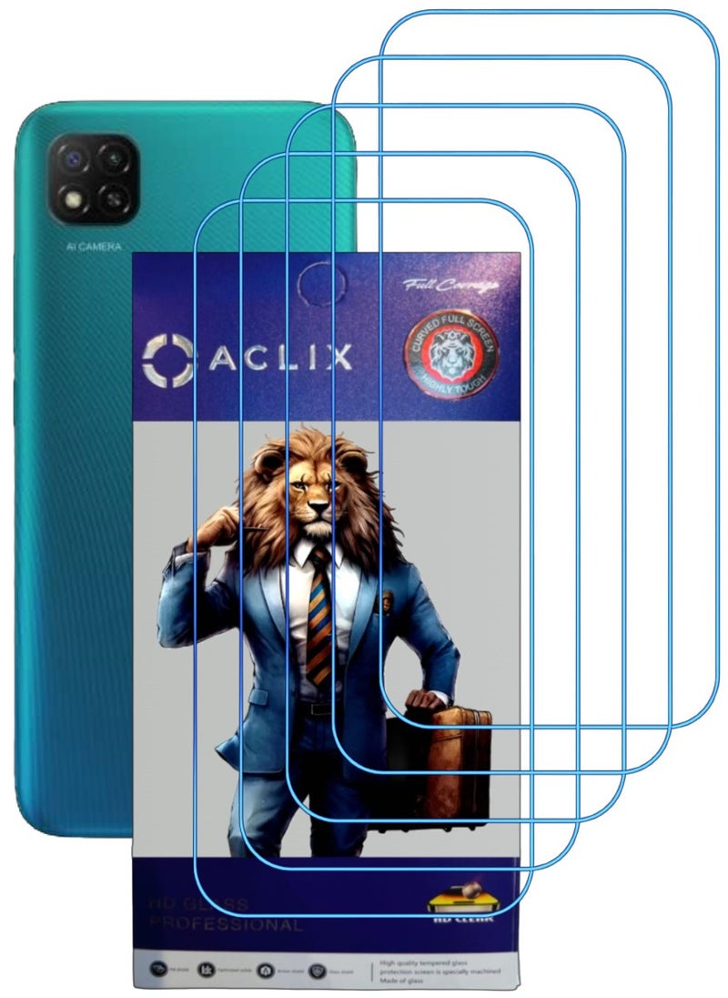 ACLIX 5 Pieces Antistatic ESD Dustproof Premium Quality High Definition Clear Tempered Glass Screen Protector Designed For Xiaomi Redmi 9C - Image 1