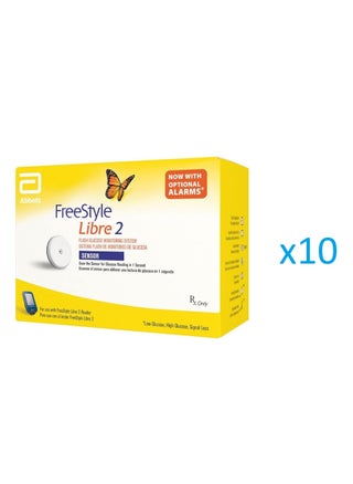 Freestyle Libre 2 System Waterproof Blood Glucose Monitor Sensor Kit (Pack of 10) - pzsku/Z7EC4E0C3C28128380A57Z/45/1746288568/e82a199a-a903-4094-a511-17a2339f1657