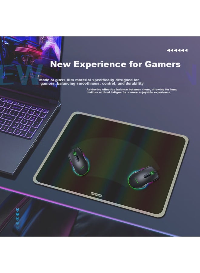 Lesailes Feidun Lesailes Glass Film, Professional Gaming Mouse Pad For Small To Medium Sizes, Office Computer Keyboard Desk Pad, Black, 360*280*3mm - Image 3