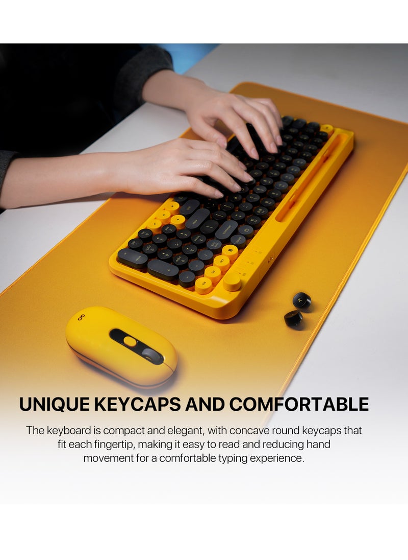 FANTECH - WK899 Dual Mode Combo ( BT3-5 & Wireless 2.4GHz ) Multi Device With Mobile Holder And Volume Knob – AR / EN layout Pop Keys – Battery Power – Support Mac & Win for PC Laptop Pad | Blue - Image 1