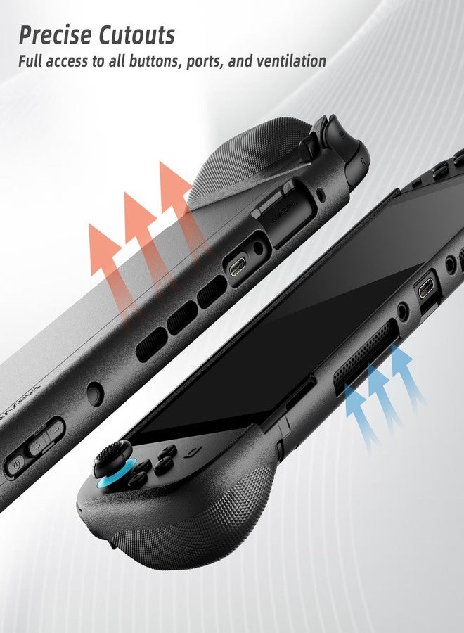 playvital PURE Protective Grip Case for Nintendo Switch 2 - Dockable Shockproof TPU Cover & 4 Thumbstick Caps | Ergonomic Anti-Slip Grips Design Accessories - Black - Image 5