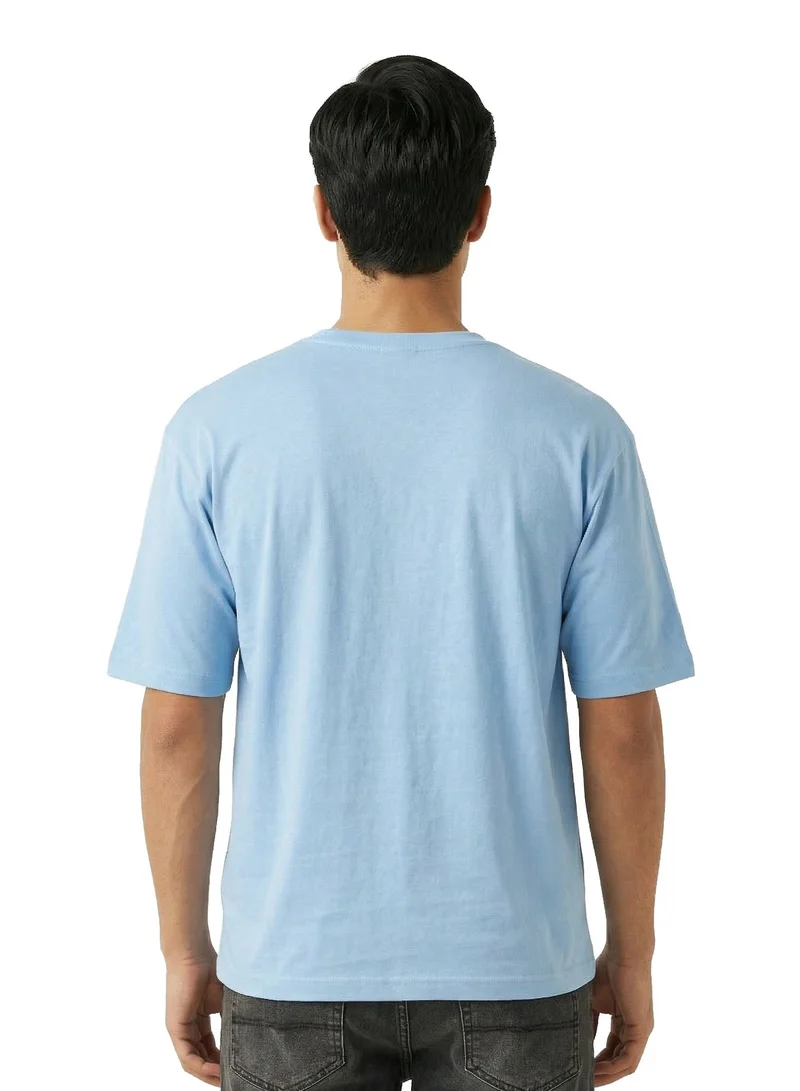 Disney  Disney Men’s Mickey Graphic Cotton T-Shirt – Sky Blue for Men | Best Price UAE