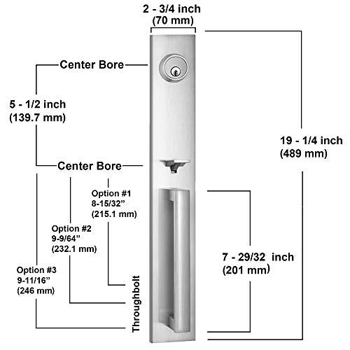 Berlin Modisch Full Escutcheon HandleSet Front Door Entry Handle and Deadbolt Lock Set Slim Square Single Cylinder Deadbolt and Lever Heavy Duty – Satin Nickel Finish - Image 2