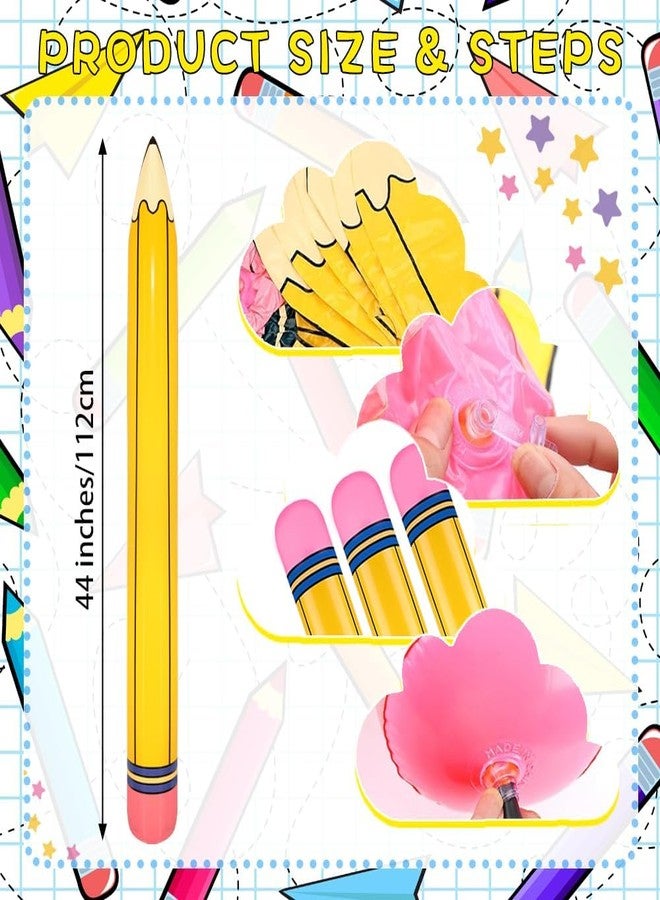 Denylo pro 4 Pieces 44 Inch Giant Inflatable Pencils Balloon Back to School Dimensional Pencils Balloon Graduation Party Decoration for Back to School Classroom Garden Room Birthday Party Decorations - Image 2
