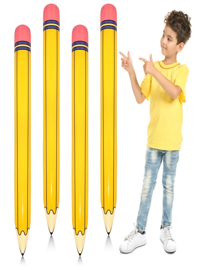 Denylo pro 4 Pieces 44 Inch Giant Inflatable Pencils Balloon Back to School Dimensional Pencils Balloon Graduation Party Decoration for Back to School Classroom Garden Room Birthday Party Decorations - Image 1