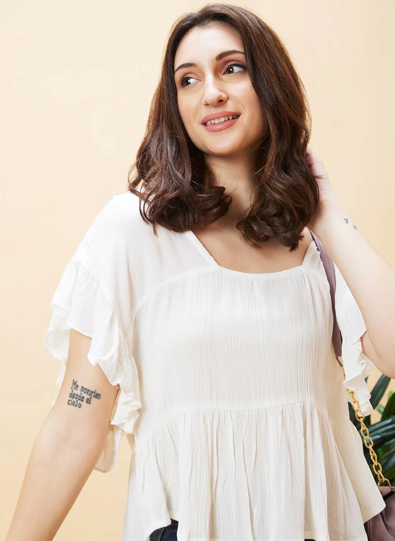 globus Globus Women Flutter Sleeves Top