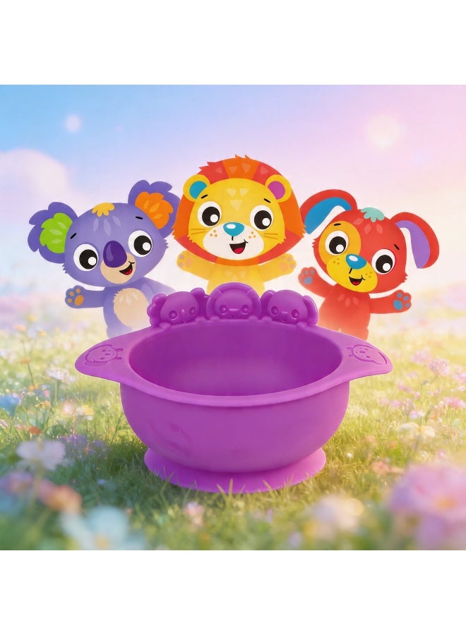 Playgro Peek-A-Boo Pals Silicone Bowl – Pink – BPA-Free Food-Grade Silicone Baby Feeding Bowl, Strong Suction Base for Weaning & Self-Feeding Toddlers - Image 2