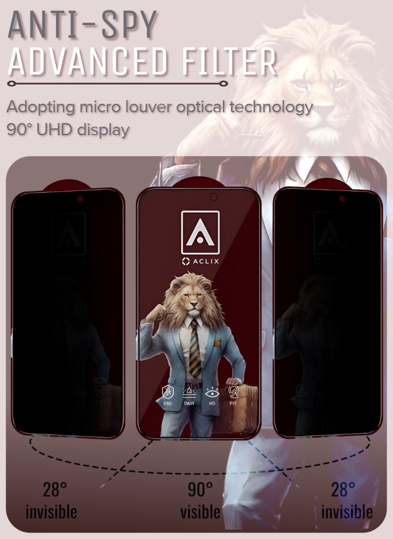 ACLIX 2 Pieces Antistatic ESD Dustproof Premium Quality High Definition Anti-Spy Privacy Tempered Glass Screen Protector Designed For  iPhone XS Max - Image 2