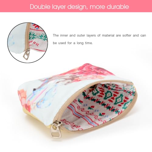 ARRIZO Women and Girls Cute Fashion Coin Purse Wallet Bag Change Pouch Key Holder (White Horse) - Image 3
