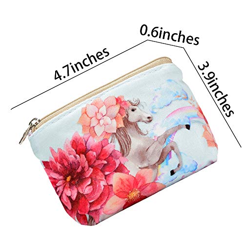 ARRIZO Women and Girls Cute Fashion Coin Purse Wallet Bag Change Pouch Key Holder (White Horse) - Image 2