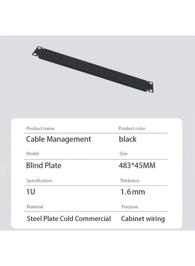 2Pcs 1U Blank Rack Mount Panel Spacer for 19 Inch Server Network Cabinet Black - Image 4