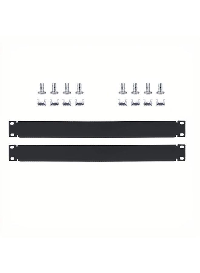 2Pcs 1U Blank Rack Mount Panel Spacer for 19 Inch Server Network Cabinet Black - Image 1