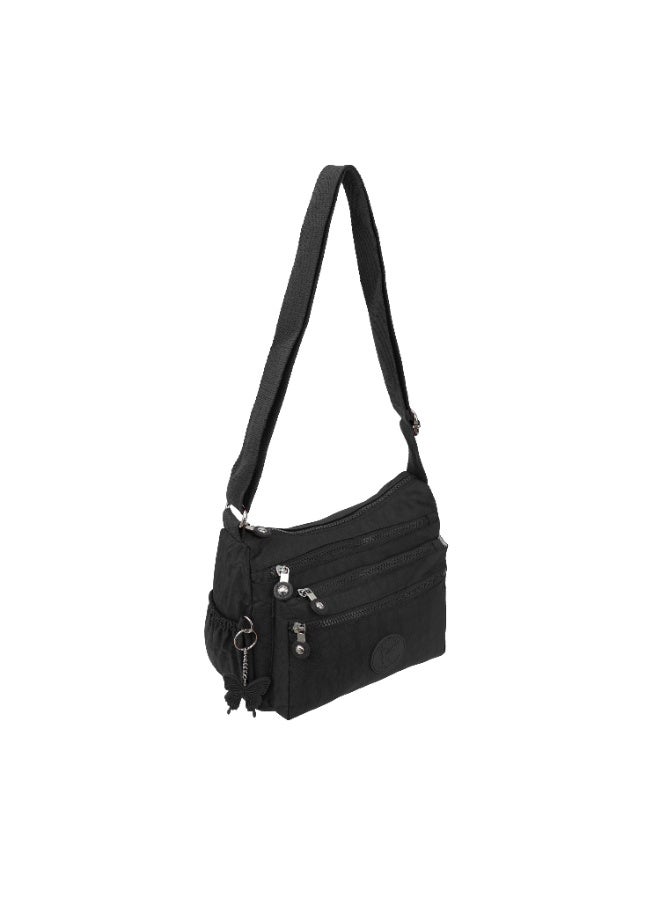 Caprice Collection Unisex Medium Crossbody Bag – Waterproof Nylon, Lightweight & Compact, Black - Image 2