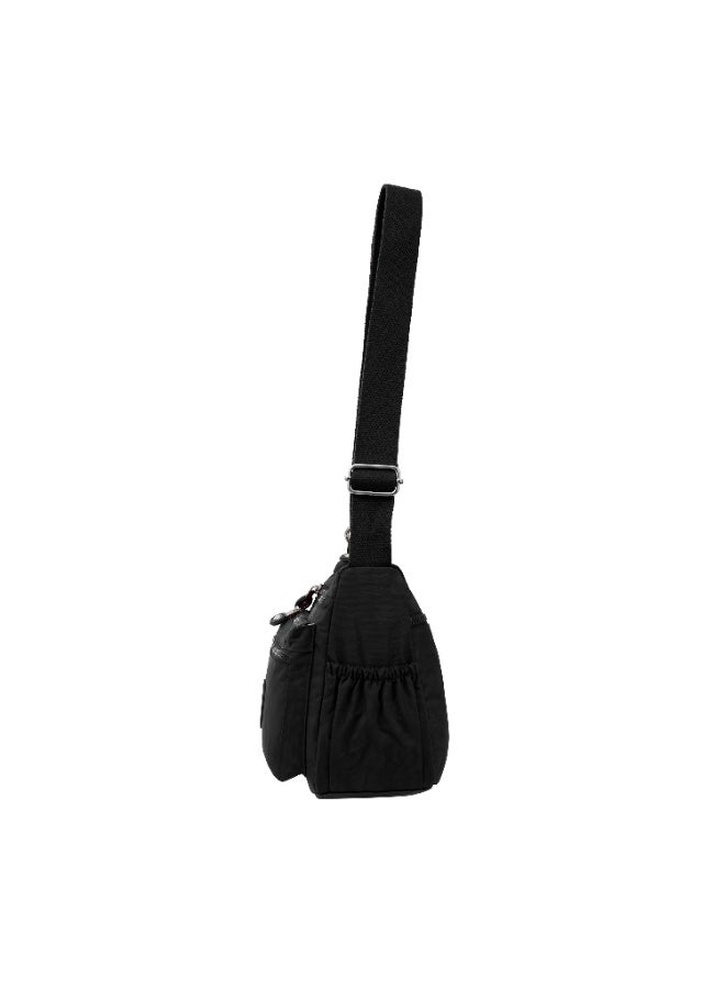 Caprice Collection Unisex Medium Crossbody Bag – Waterproof Nylon, Lightweight & Compact, Black - Image 3