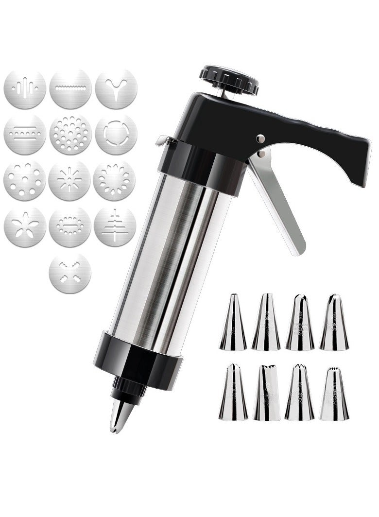 general Cookie Gun Extrusion Cookie Machine Cream Piping Gun Piping Mouth Melting Bean Baking Tool Household Set Mold - Image 1