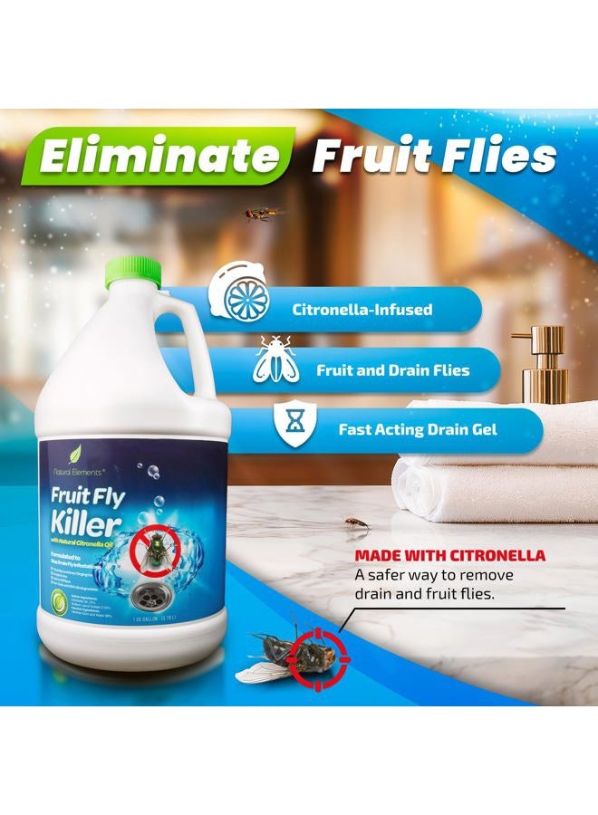 Natural Elements Fruit Fly Killer | Drain Flies, Gnats, Flying Ants | Home & Commercial Use | Non-Toxic Gel Formula | 1 Gallon | 128 Fl Oz - Image 2