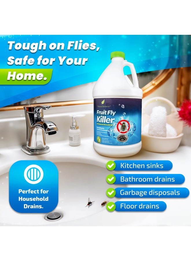Natural Elements Fruit Fly Killer | Drain Flies, Gnats, Flying Ants | Home & Commercial Use | Non-Toxic Gel Formula | 1 Gallon | 128 Fl Oz - Image 4