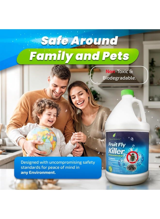 Natural Elements Fruit Fly Killer | Drain Flies, Gnats, Flying Ants | Home & Commercial Use | Non-Toxic Gel Formula | 1 Gallon | 128 Fl Oz - Image 5