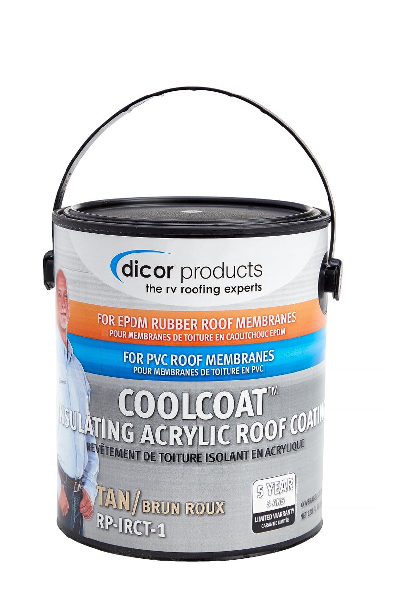 ديكور RP-IRCT-1 كول كوت طلاء سقف EPDM العازل - 1 جالون، تان