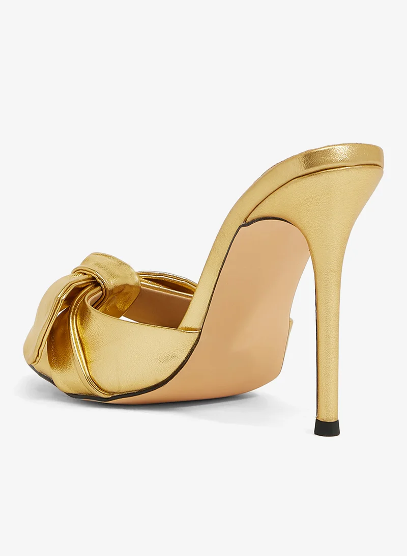 Ella Limited Edition Gold Bow Detail High Heel Sandals for Women | Best Price UAE