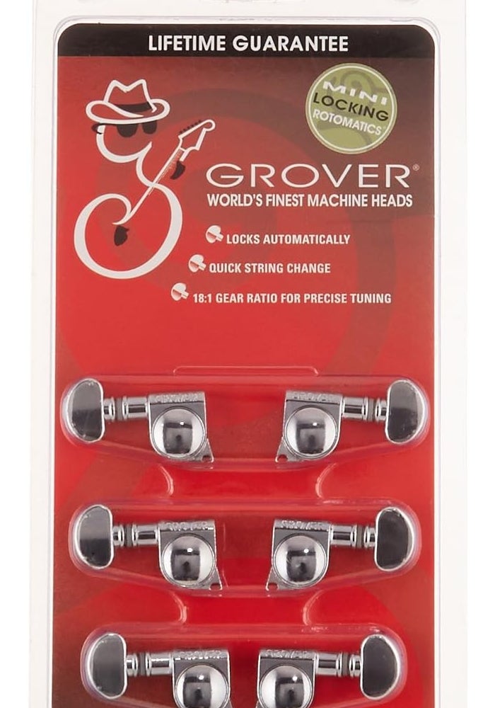 Grover 406C Rotomatic Mini Self Locking Machine Heads - Chrome Finish - Image 1