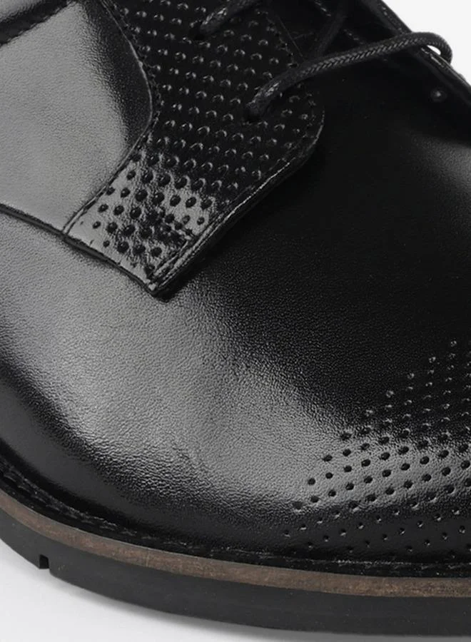 Duchini BLACK Men Leather Lace-Up Derby Shoes for Men | Best Price UAE