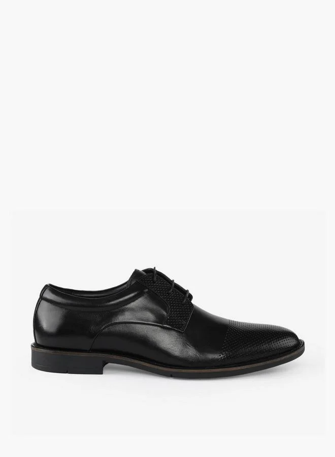 Duchini BLACK Men Leather Lace-Up Derby Shoes for Men | Best Price UAE