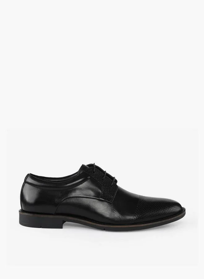 دوتشيني Men Leather Lace-Up Derby Shoes