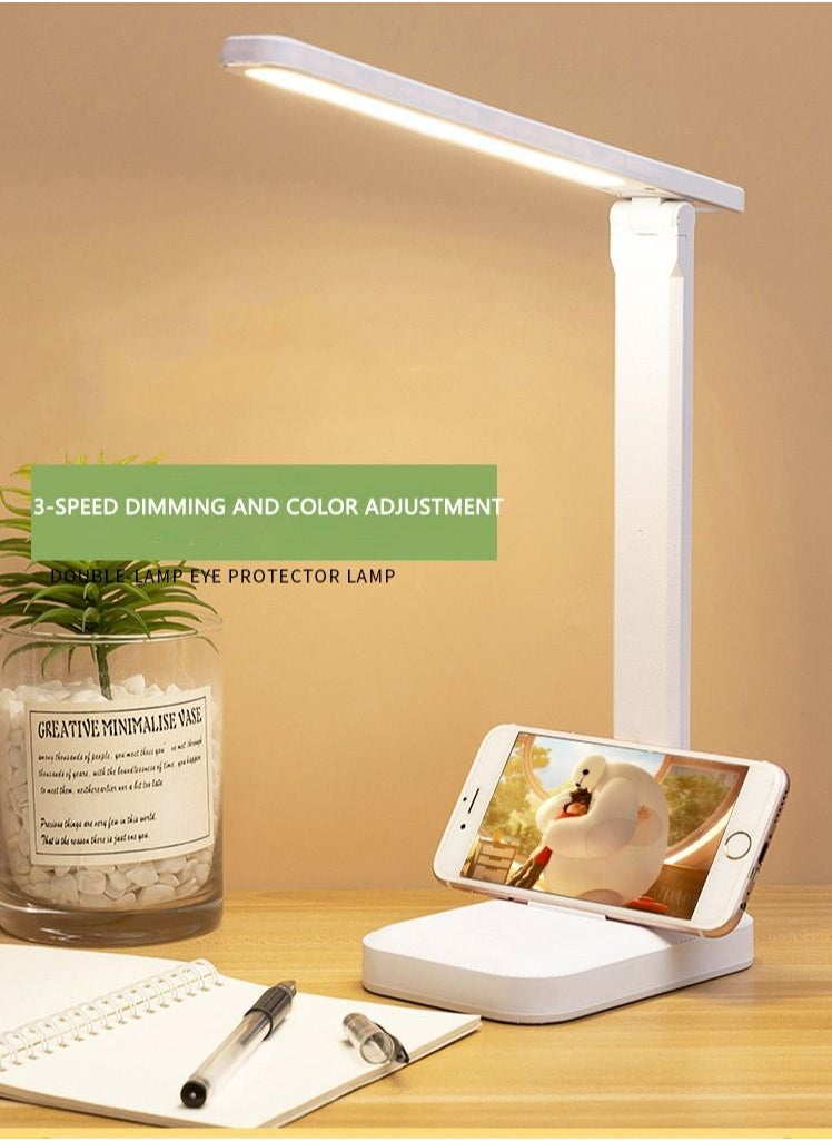 Arabest - LED Chargeable Table Lamp 3 Color Stepless Dimmable Touch Foldable Reading Eye Protection Night Light - Image 1