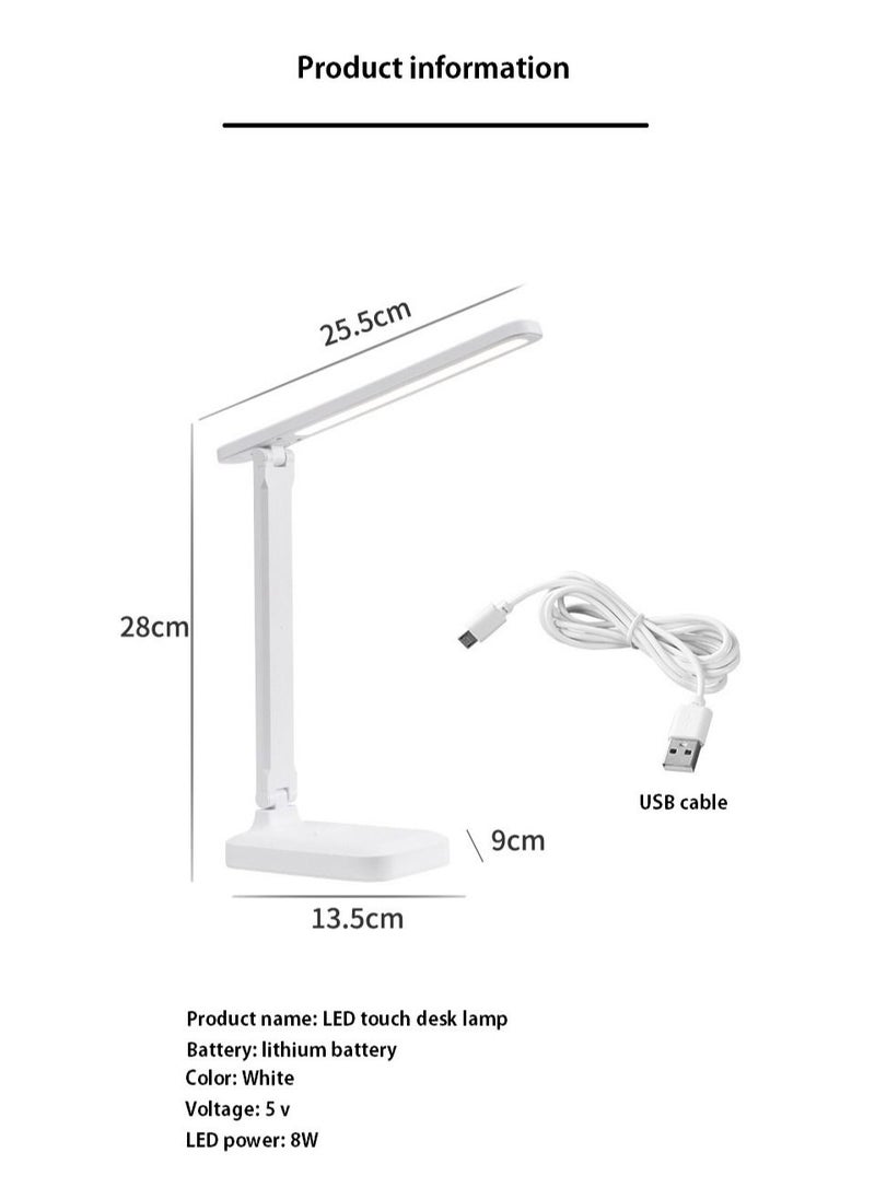 Arabest - LED Chargeable Table Lamp 3 Color Stepless Dimmable Touch Foldable Reading Eye Protection Night Light - Image 1