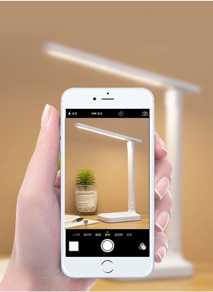 Arabest - LED Chargeable Table Lamp 3 Color Stepless Dimmable Touch Foldable Reading Eye Protection Night Light - Image 1