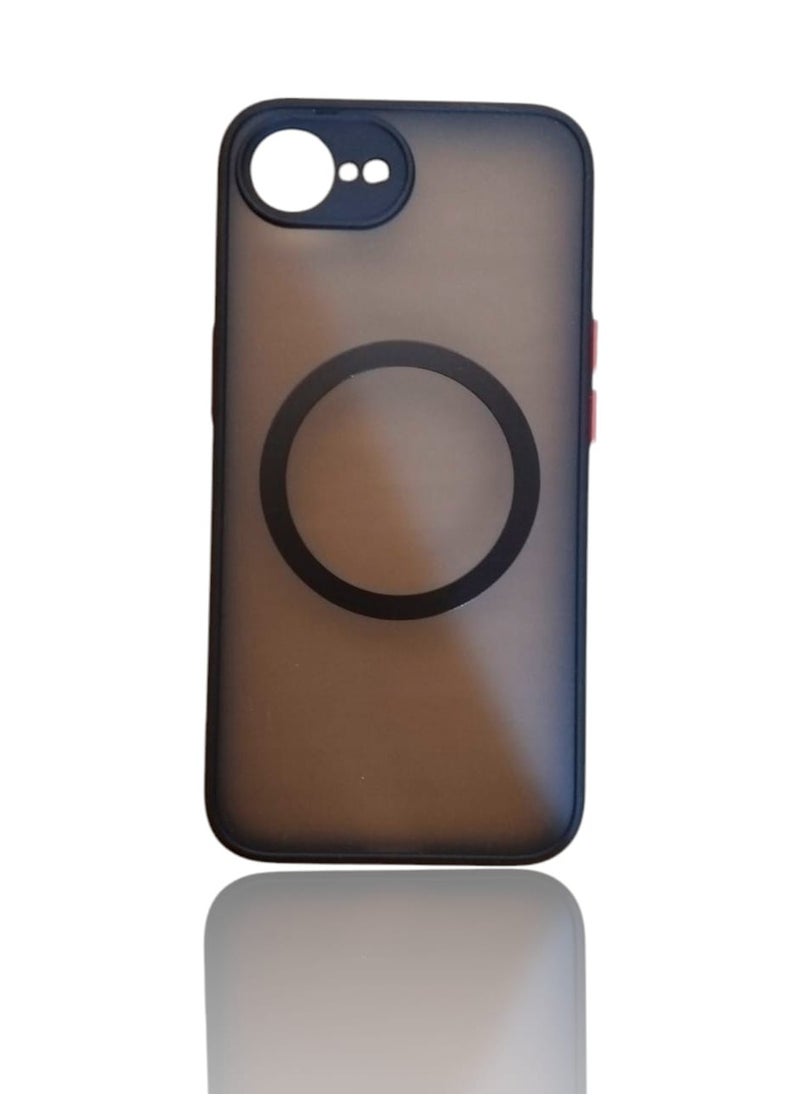 Generic - Magnetic Case for iPhone 16e, Compatible with Wireless Charging [Silky Touch] [Matte PC Back] TPU Bumper Shockproof Slim Thin Phone Case  - Black - Image 1
