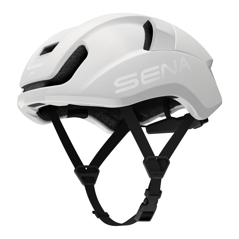 Sena S1 Mesh Intercom Smart Road Cycling Helmet Matte White Medium