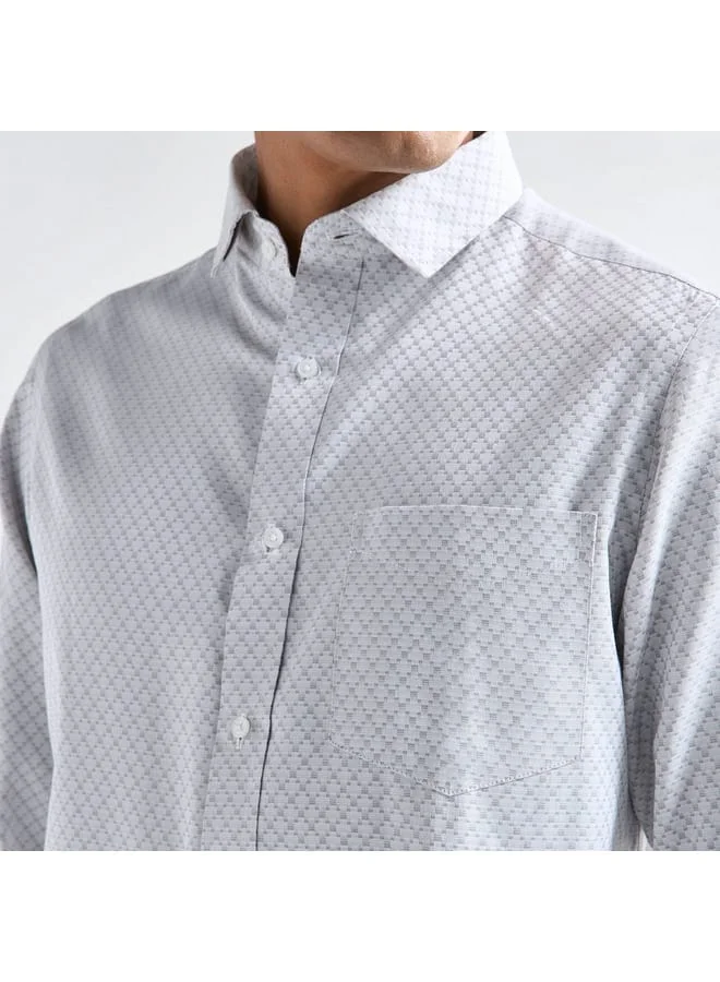 Splash FAV Regular Fit All-Over Print Shirt with Long Sleeves and Pocket