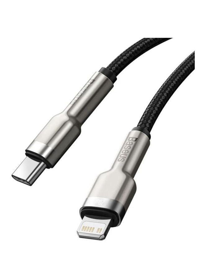 بيسوس كابل USB C إلى لايتنينج للشحن السريع ونقل البيانات وبتقنية PD بقدرة  20 وات من سلسلة كافولي ومتوافق مع آيفون 14/14 برو/ 13 برو/ 13 برو ماكس / 13/13 ميني، آي باد 9، 12 ميني/ 12/12 برو، بطول مترين أسود - Image 4