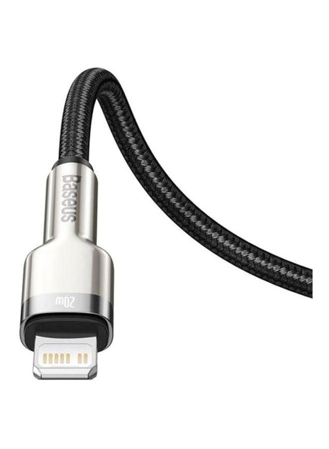 بيسوس كابل USB C إلى لايتنينج للشحن السريع ونقل البيانات وبتقنية PD بقدرة  20 وات من سلسلة كافولي ومتوافق مع آيفون 14/14 برو/ 13 برو/ 13 برو ماكس / 13/13 ميني، آي باد 9، 12 ميني/ 12/12 برو، بطول مترين أسود - Image 3